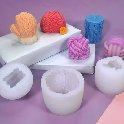 three-dimensional wool ball silicone candle mold DIY wool candle chocolate silicone mold