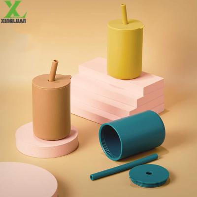 Silicone Baby Straw Cup Customized Print Logo Infant Feeding Products Mug