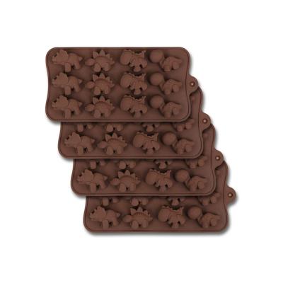 12-Cavity Dinosaur  Mold, Set of 4PCS Silicone Dinosaur Mold