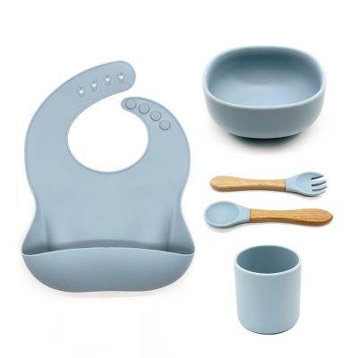 Silicone Baby Feeding Set 5 Pcs Silicone Dinner Plates and Cutlery Set
