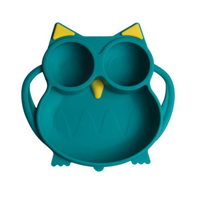 Silicone baby plate baby feeding owl plate
