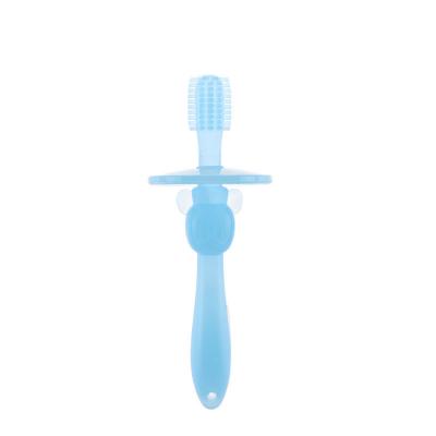 Food grade silicone baby 360 degree rotate toothbrush teether colorful cute
