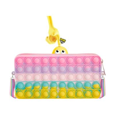 Macaron Rectangle Push it Pop Shoulder Bag silicone Purse for Girls