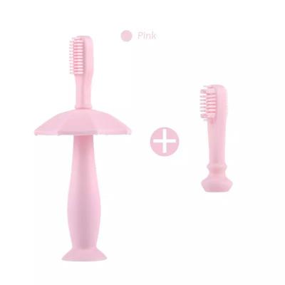 Wholesale Umbrella shape Manual Baby Silicone Toothbrush For Children