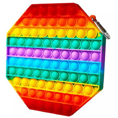 Rainbow Push Bubble Sensory Toy Stress Relief Squishy silicon Pops Fidget Toys