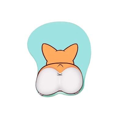 3D Funny Corgi Butt Shape Silicone Mouse Pad Mouse Mat