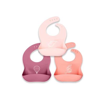 Silicone Baby Bibs Food Catcher Pocket Waterproof Toddler Bib