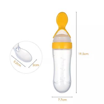 Silicone Baby Food Dispensing Spoon Baby Squeeze Feeding Spoon Bottle Feeder