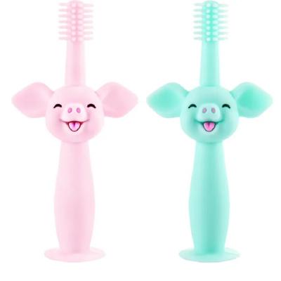 Wholesale Cheap Green Soft Silicon Replace Head Silicone Baby Toothbrush