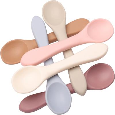 Wholesale Baby Spoons Feeding Spoons Silicone Feeding Training Spoon