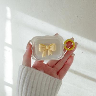 Cute 3D Candy Color Bow Gradient Clear Case Bluetooth Protective Cover