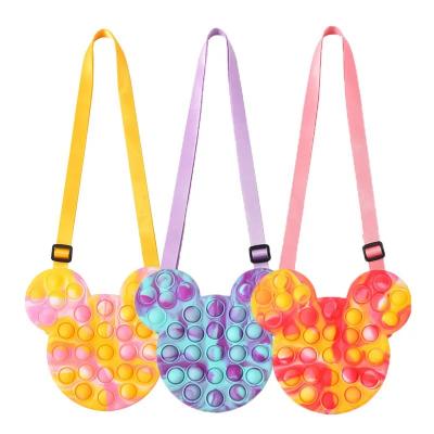 Cartoon Pop Fidget Toys Shoulder Bag Silicone Handbag