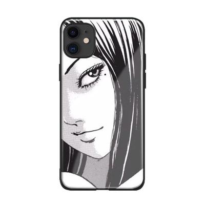 Junji Ito Tees Horror cartoon silicone Tempered glass Phone case cover for iPhone