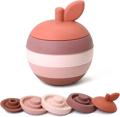 Factory Price Silicone Apple Stacker Toy for Kids