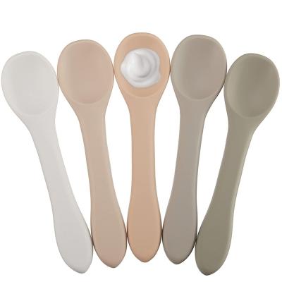 Silicone Baby Spoons Kids Utensils Self Feeding Supplies Baby Spoon